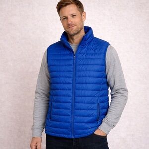 WindRiver Men’s Dark Sea Blue Insulated Puffer Vest – Size Large – Hyper-Dri